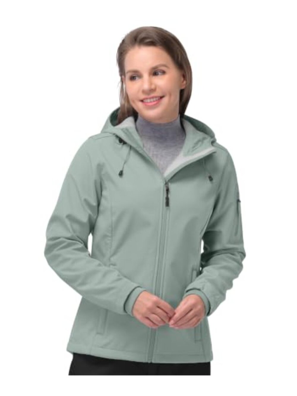 Women's Softshell Jacket Waterproof Hooded Fleece Lined Rain Coat